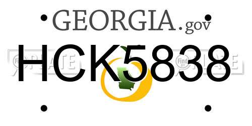 HCK5838 Georgia License Plate