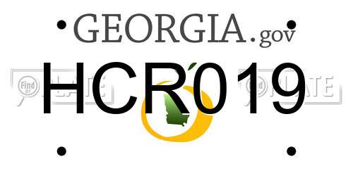 HCR019 Georgia License Plate