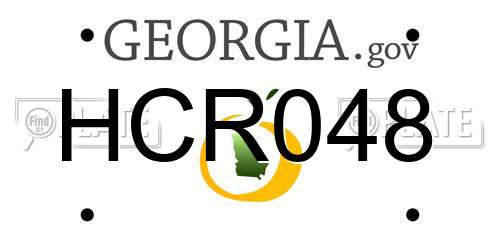 HCR048 Georgia License Plate