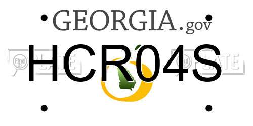 HCR04S Georgia License Plate