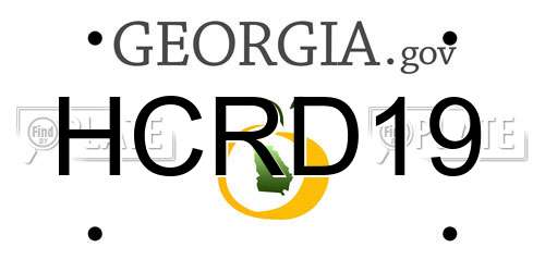 HCRD19 Georgia License Plate