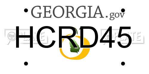 HCRD45 Georgia License Plate