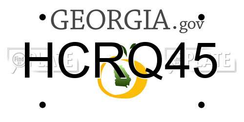 HCRQ45 Georgia License Plate