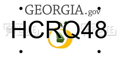 HCRQ48 Georgia License Plate