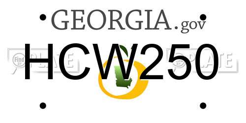HCW250 Georgia License Plate