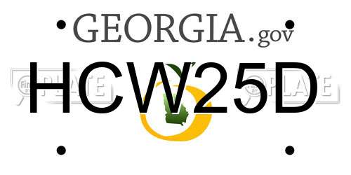 HCW25D Georgia License Plate
