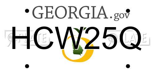 HCW25Q Georgia License Plate