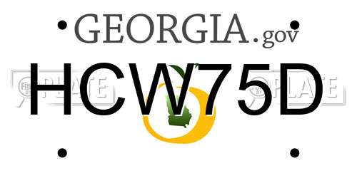 HCW75D Georgia License Plate