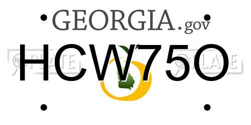 HCW75O Georgia License Plate