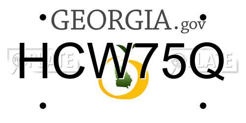HCW75Q Georgia License Plate