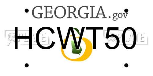 HCWT50 Georgia License Plate