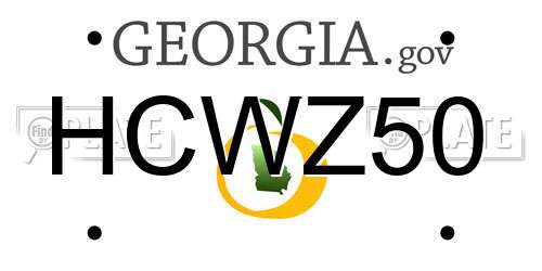 HCWZ50 Georgia License Plate