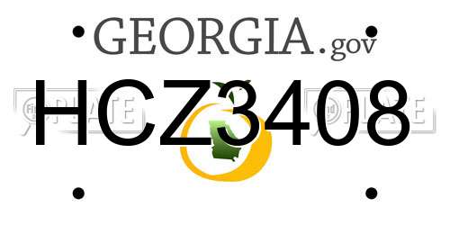 HCZ3408 Georgia License Plate