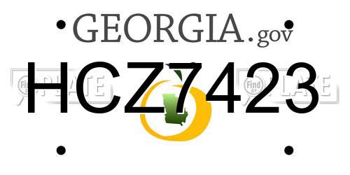 HCZ7423 Georgia License Plate