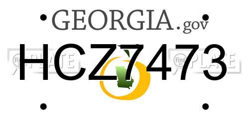 HCZ7473 Georgia License Plate