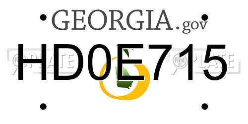 HD0E715 Georgia License Plate