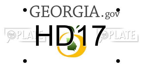 HD17 Georgia License Plate