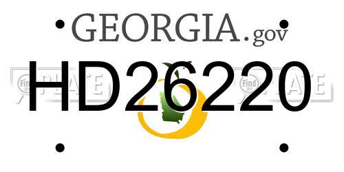 HD26220 Georgia License Plate