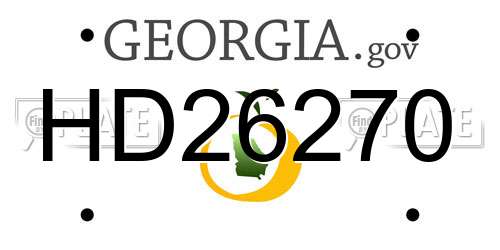 HD26270 Georgia License Plate