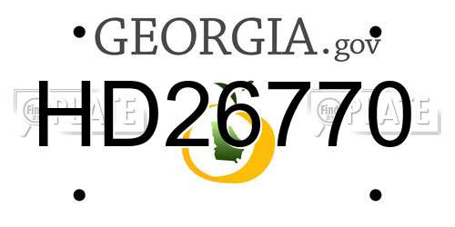 HD26770 Georgia License Plate