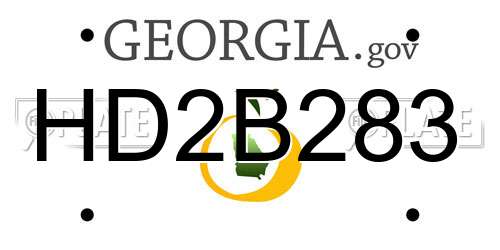 HD2B283 Georgia License Plate