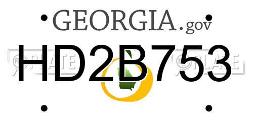 HD2B753 Georgia License Plate