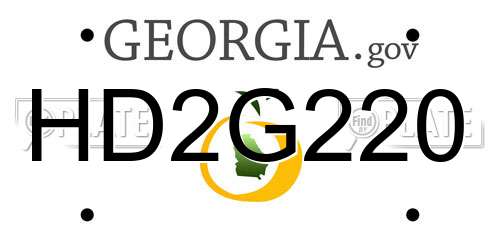 HD2G220 Georgia License Plate