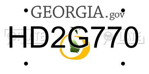 HD2G770 Georgia License Plate