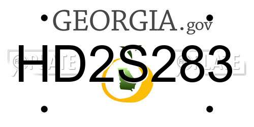 HD2S283 Georgia License Plate