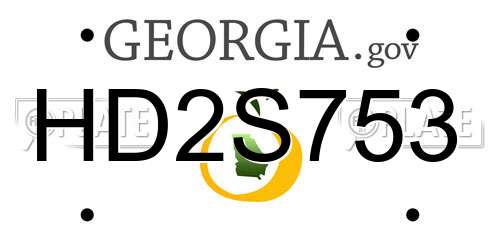 HD2S753 Georgia License Plate