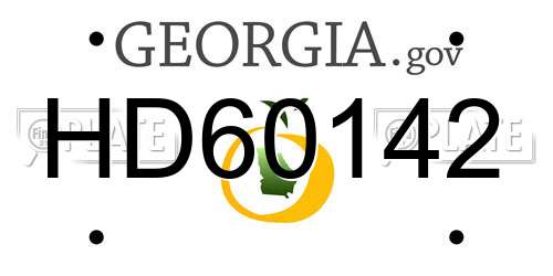 HD60142 Georgia License Plate