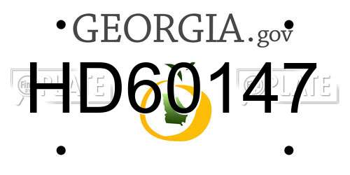 HD60147 Georgia License Plate