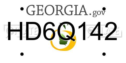 HD6Q142 Georgia License Plate