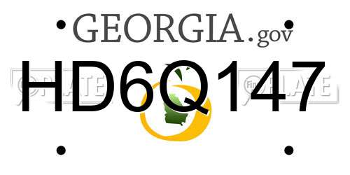 HD6Q147 Georgia License Plate