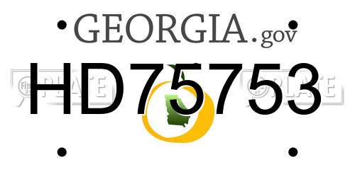 HD75753 Georgia License Plate