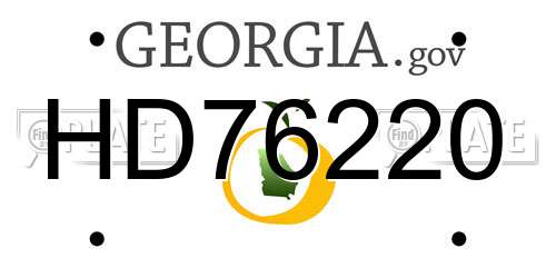 HD76220 Georgia License Plate