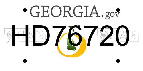 HD76720 Georgia License Plate