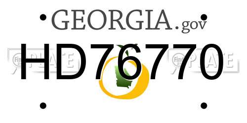 HD76770 Georgia License Plate