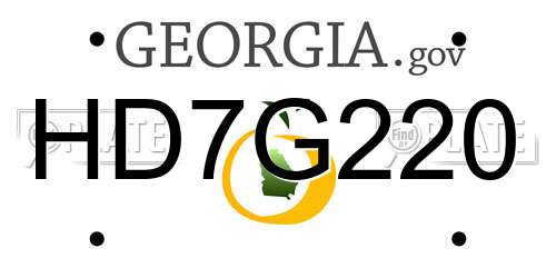 HD7G220 Georgia License Plate