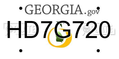 HD7G720 Georgia License Plate