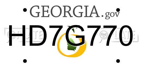 HD7G770 Georgia License Plate