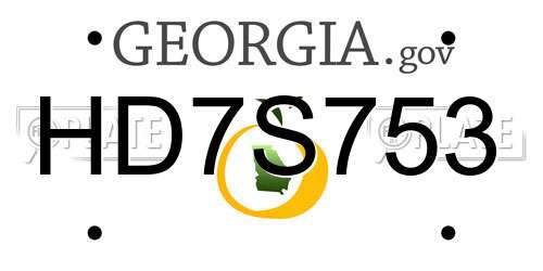 HD7S753 Georgia License Plate