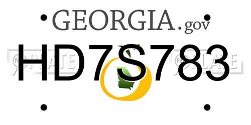 HD7S783 Georgia License Plate