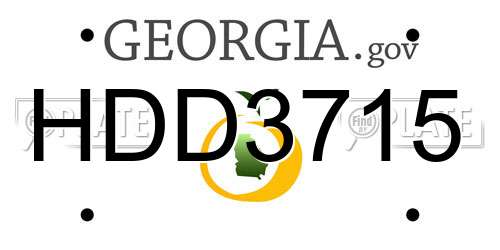 HDD3715 Georgia License Plate