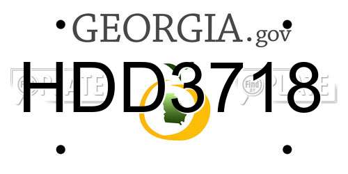 HDD3718 Georgia License Plate