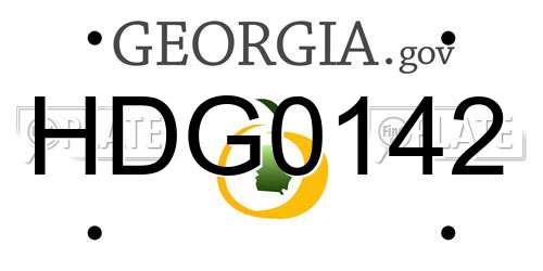 HDG0142 Georgia License Plate
