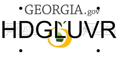 HDGLUVR Georgia License Plate