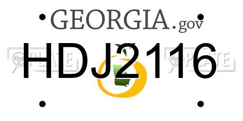 HDJ2116 Georgia License Plate