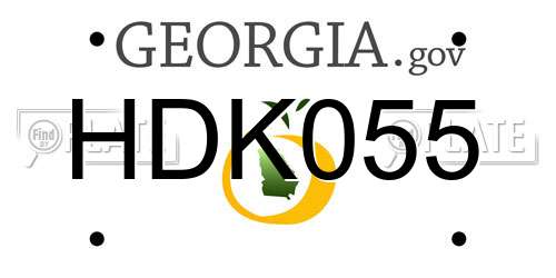 HDK055 Georgia License Plate