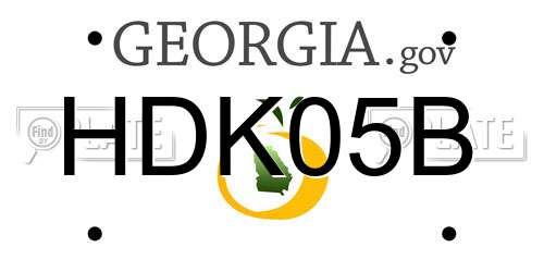 HDK05B Georgia License Plate